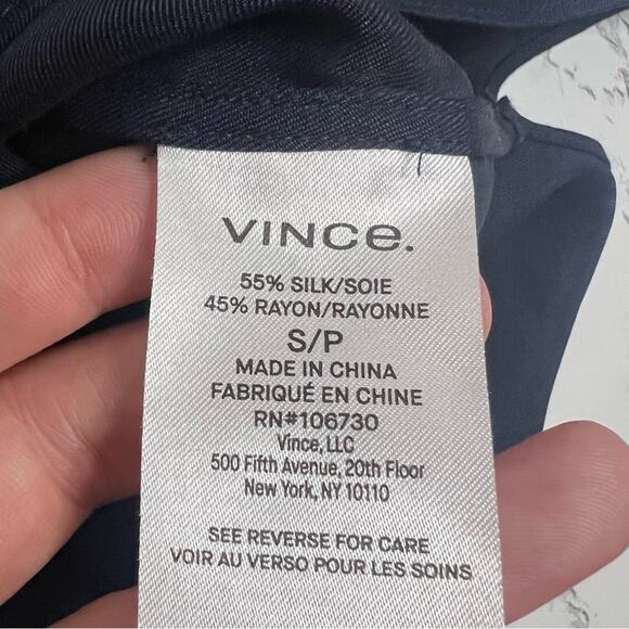 Vince Silk Blend Utility Shirt blue Sz S - Picture 7 of 9